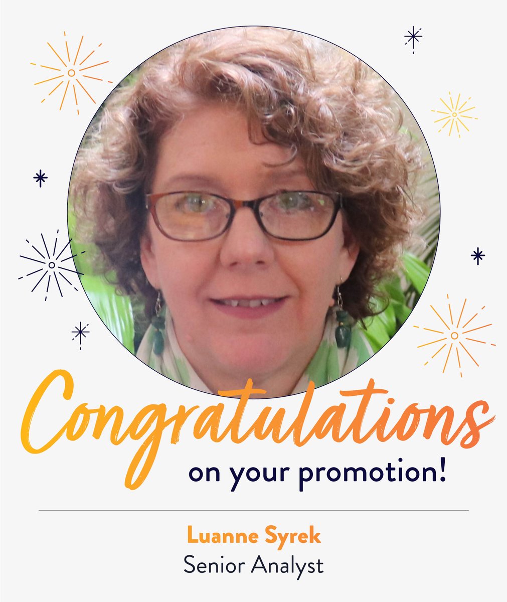 🎉Please join us in congratulating Luanne Syrek on her #promotion to Senior Analyst! 📚 Since joining us in 2018, Luanne has contributed significantly to many development projects including EDI enhancements, ordering workflows, & code optimization. 👏#Congratulations, Luanne!