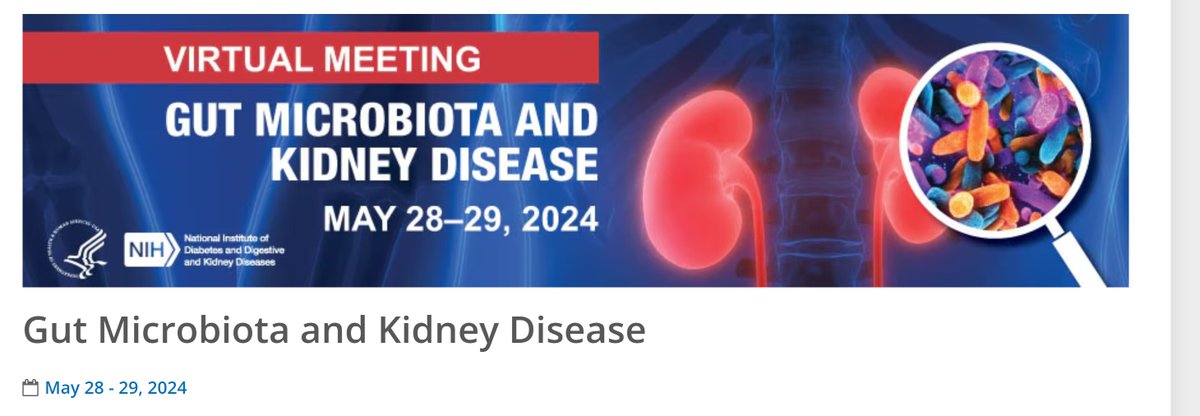 Looking forward to an important upcoming NIDDK sponsored meeting about the gut- kidney connection. Yes epithelial organs talk to each other :) @NIDDKgov