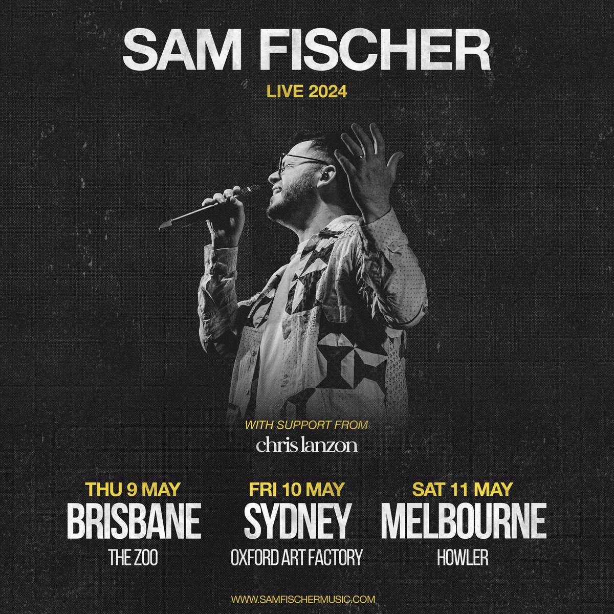 so stoked to announce the big icon @chrislanzon will be joining me for the Australia run. a lyrical weapon & ethereal melody maker, I can't wait to see the show every night x

get ur tix Australia !

destroyalllines.com/tours/sam-fisc…