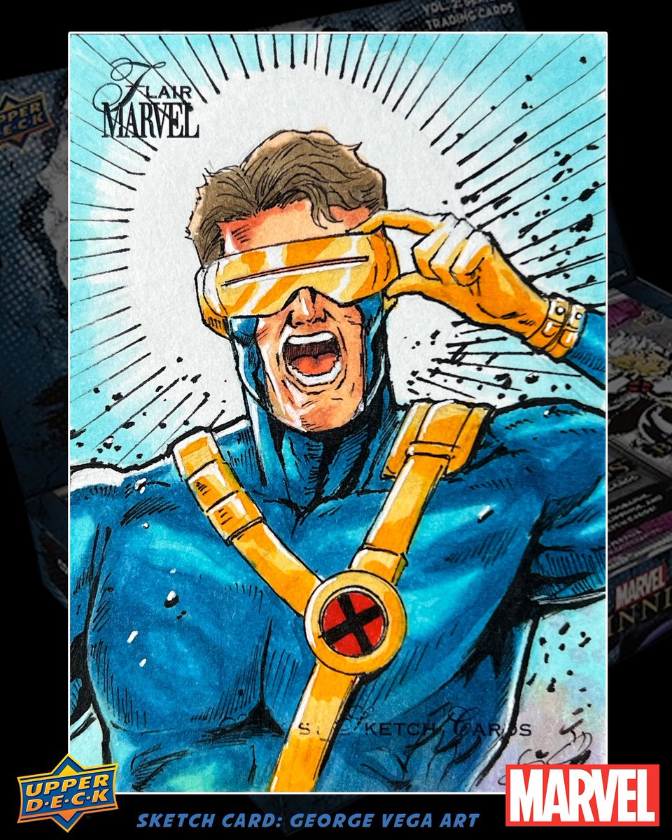 My dude! Cyclops. My artwork for Flair Marvel cards. #xmen97 #cyclops #xmen #marvelcomics #sketchcards #upperdeck
