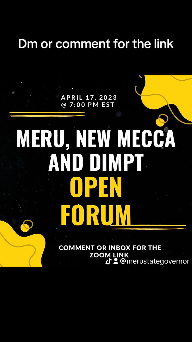 Meru will be hosting a Open Forum tomorrow evening at 7:00pm EST. Feel free to comment or dm for the link if you’re interested.
