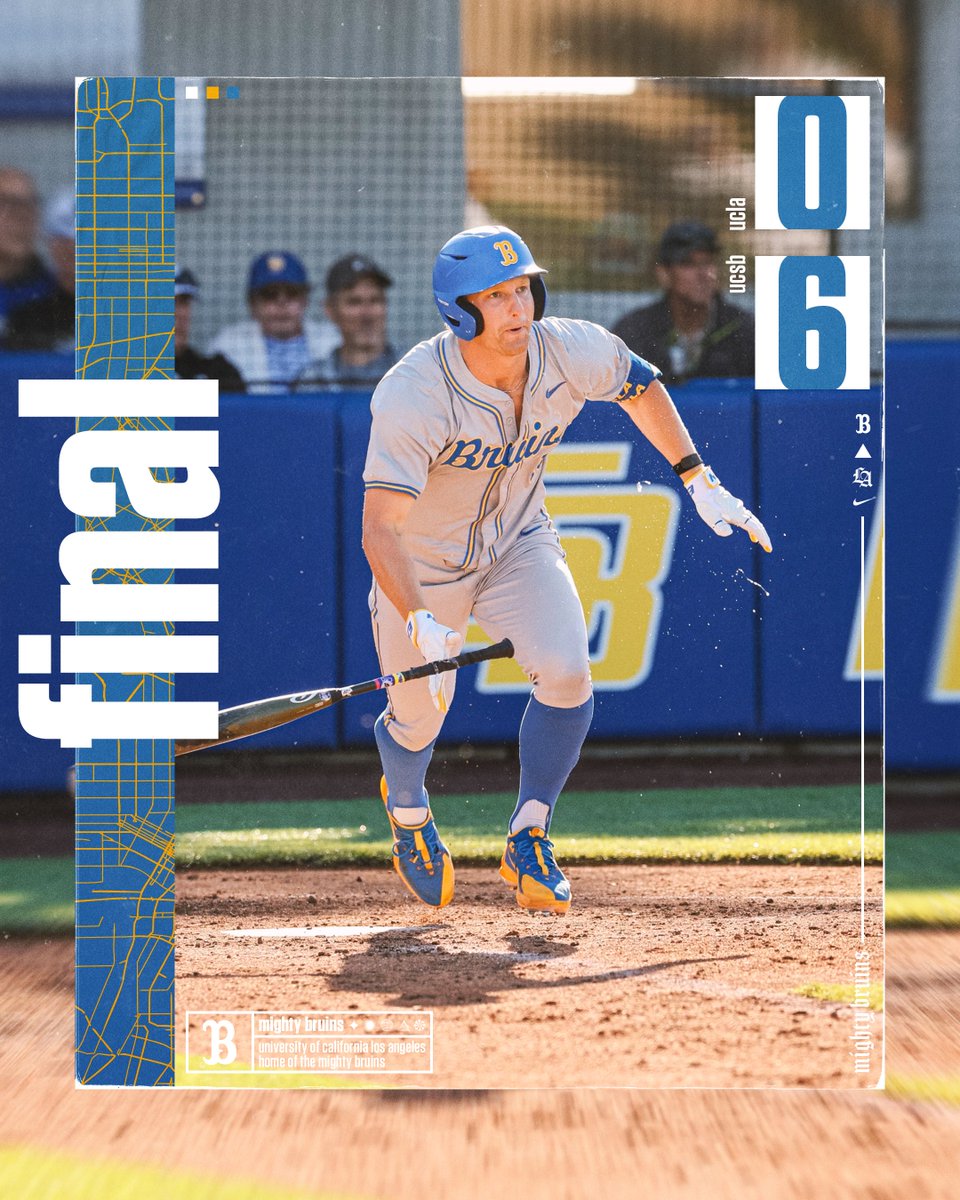 Final from Santa Barbara. The Bruins nearly doubled up the host Gauchos in the hit column (9-5), but couldn't break through on the scoreboard. UCLA returns home for a Pac-12 set against Arizona State this weekend. #GoBruins