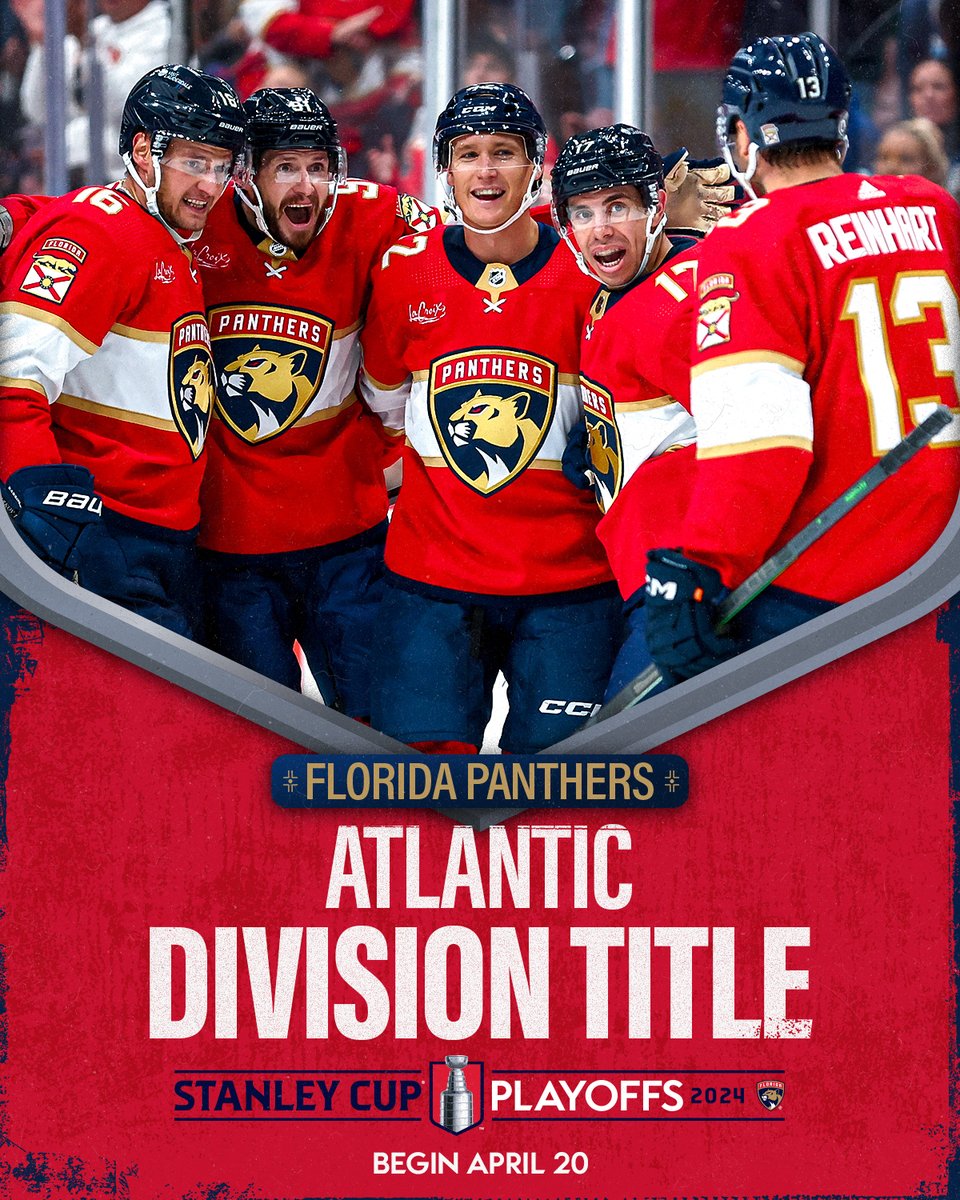 MEOW! 😻 The @FlaPanthers clinch the top spot in the Atlantic Division for the second time in the last three years!