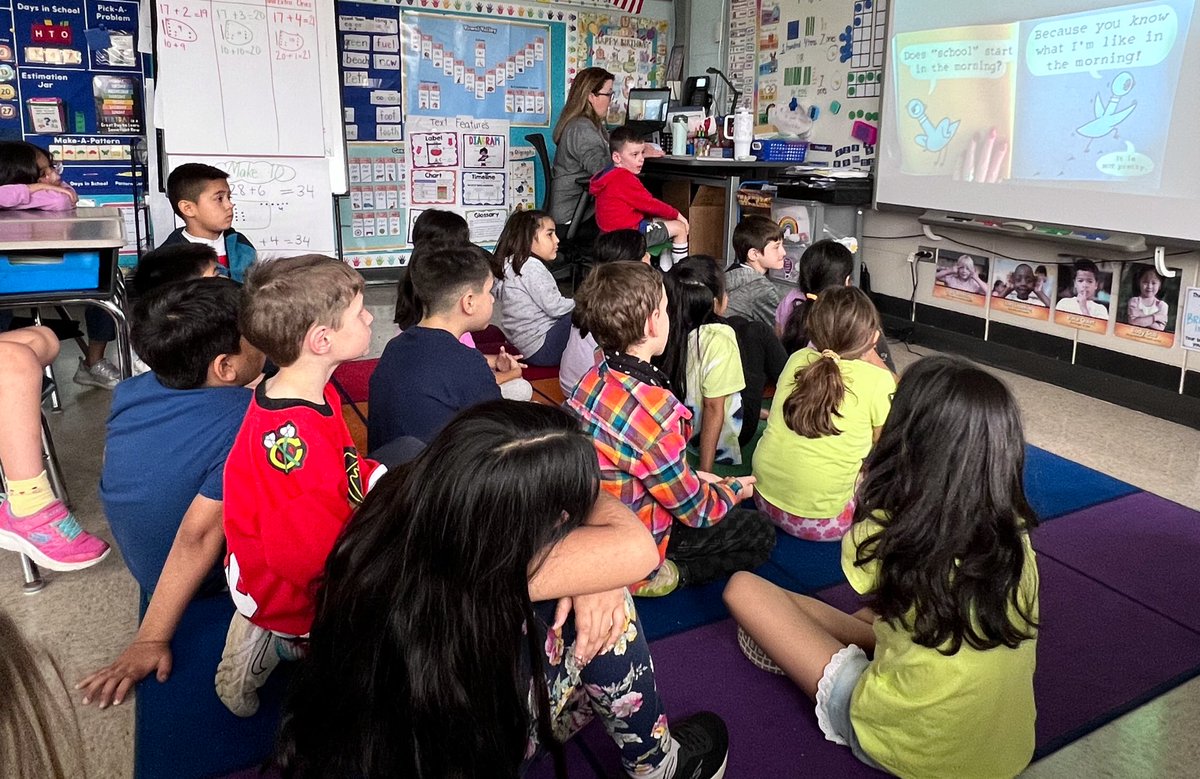 Always a splendid time when we have a surprise Mystery Reader! So grateful for Mrs. Sanders for coming in to read to us! #EuclidExplores #rtsd26learns