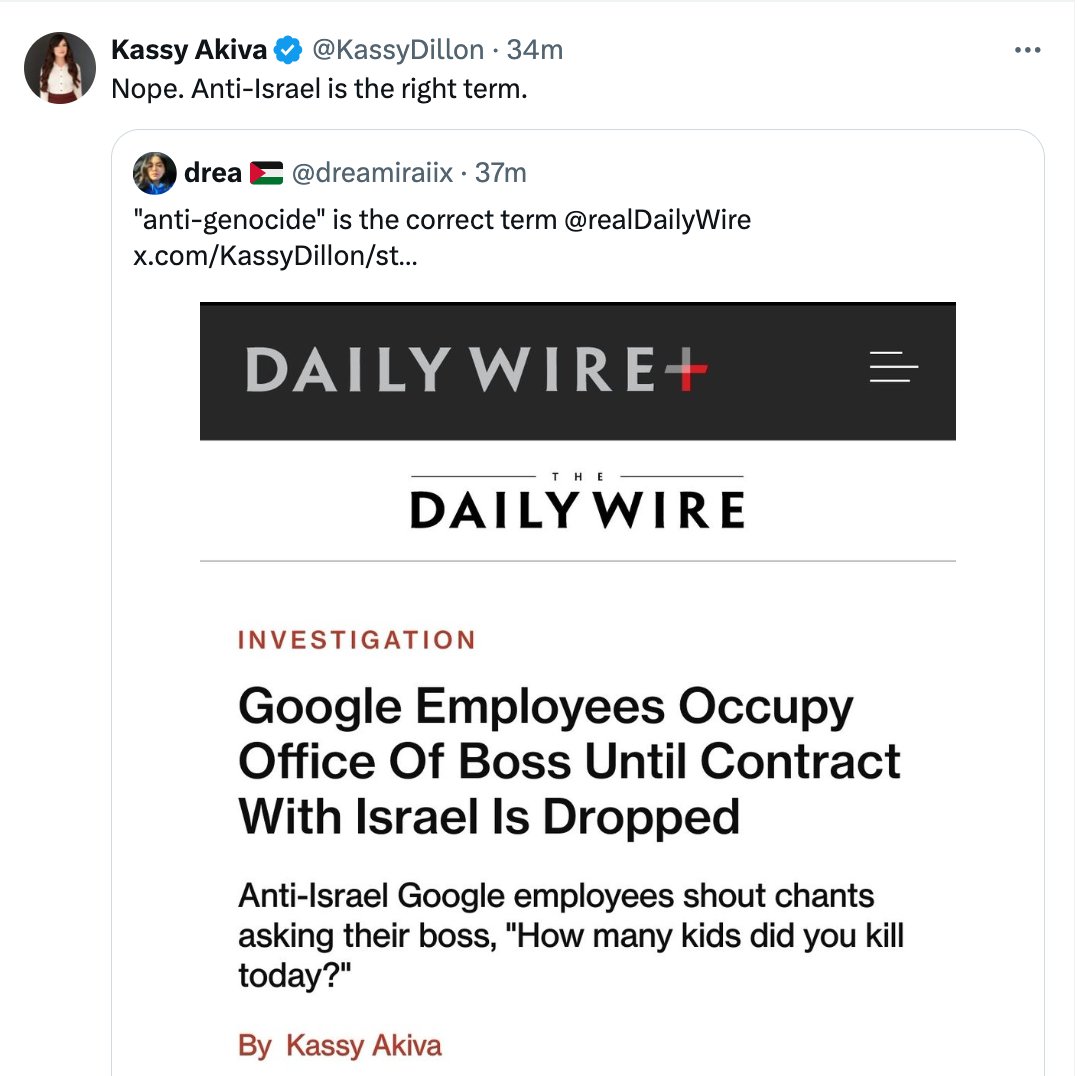 These Google workers seem to have struck a nerve by.....[checks notes]....rejecting their employer's decision to profit from the killing of children