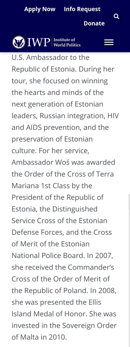 LongAsUCan2's tweet photo. @sprzyslp @BruceDuck2 @BillPascrell DeJoy has substantial  behind-the-scenes support, imho.
Wife, Aldona Wos, 2010 Order of Malta induction, Led Elizabeth Dole's campaign, GW Bush's amb to Estonia, charged w "Russian integration" (?) Now president of Institute of World Politics...
Quite the rolodex https://t.co/NcIMeCkjUM
