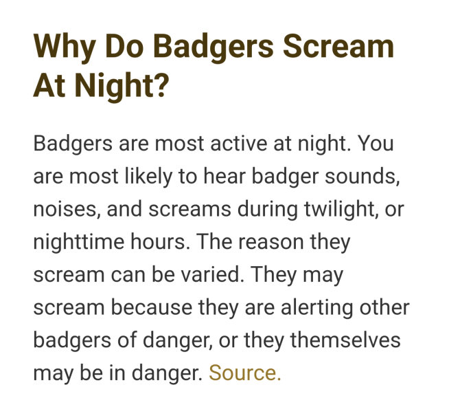 FAKE NEWS!!!  A badger is never in danger...psh