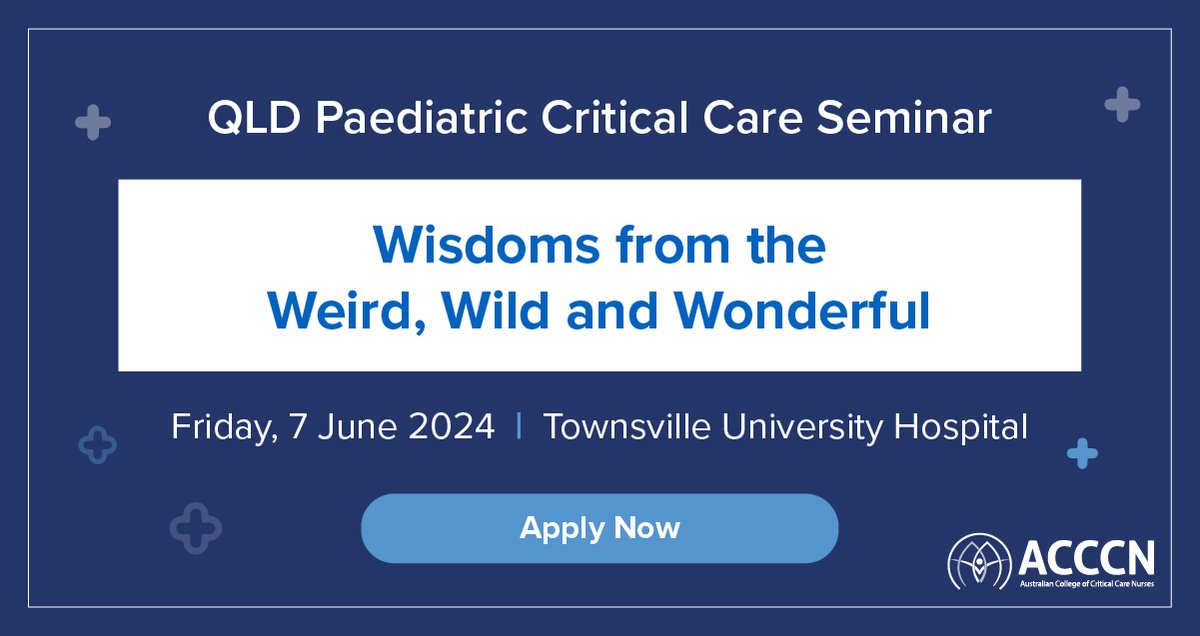 Explore paediatric care with ACCCN QLD's Seminar on June 7, 2024! Don't miss out! Apply today: ow.ly/R0bJ50R85gw #Nursing #Healthcare