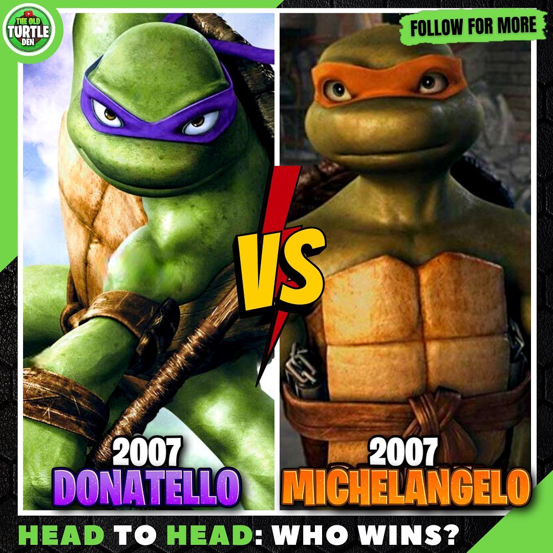 Head to head: Who wins? #TMNT 2007 Donatello or TMNT 2007 Michelangelo? 🟣🟠