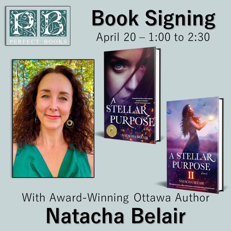 I hope to see you on Saturday afternoon @PerfectBooksOtt so we can chat about my thought-provoking #YAFantasy novels that address:
#EnvironmentalProtection 
#ClimateAction
#AnimalRights 
#SocialResponsibility
#LifePurpose

#EarthKeepersUnite
#EarthDay

NatachaBelair.com