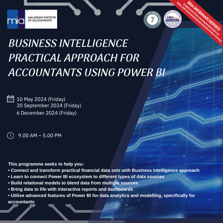 Business Intelligence Practical Approach for Accountants Using Power BI To register >> bit.ly/39AUf5l To download brochure >> bit.ly/3U6sKsa
