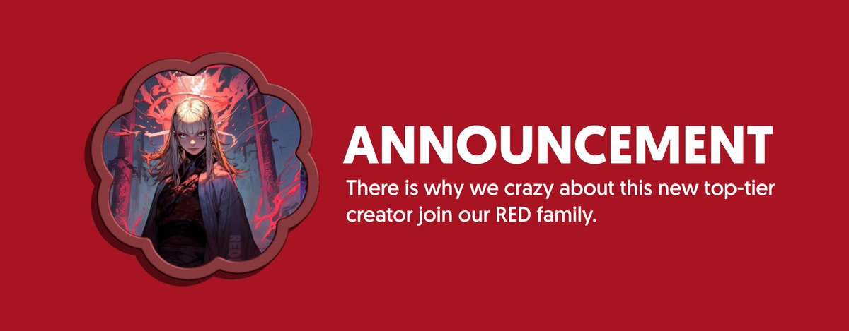 Artist already the most important part in Web3 whole ecosystem.

And cross-branding is also the most critical way to spread influential sectors.

There is why we crazy about this new top-tier creator join our RED family.

More details in thread ⬇️⬇️⬇️