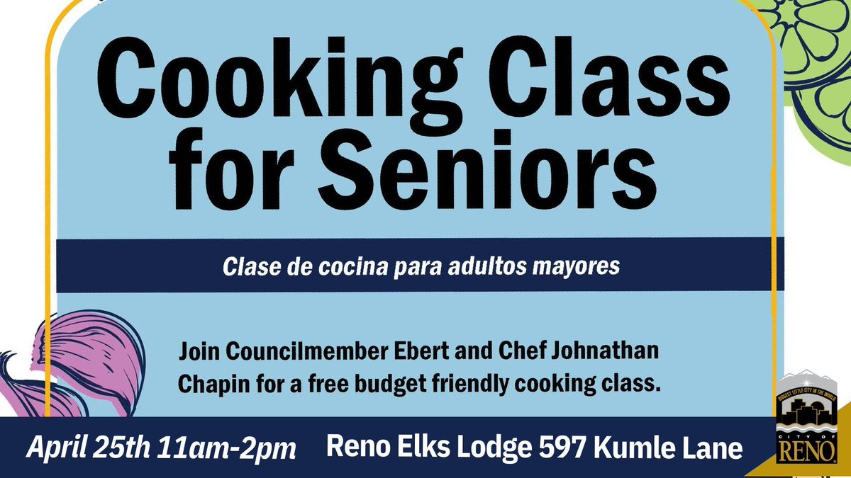Don't miss the next Cooking Class for Seniors on April 25th. This free class will teach attendees how to make delicious, budget-friendly meals! Seating is limited and advance registration is required. Sign up: bit.ly/AprilSeniorCoo…