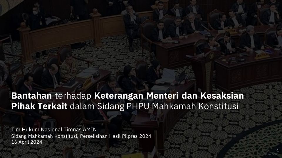 Ini temuan Tim Hukum AMIN terhadap kesaksian para Menteri dan Saksi 02 dalam Sidang Mahkamah Konstitusi. FAKTA DIBALIK KETERANGAN MENTERI DAN KESAKSIAN KUBU 02 DI MK youtu.be/PJq9hvY4WV0?si… via @YouTube