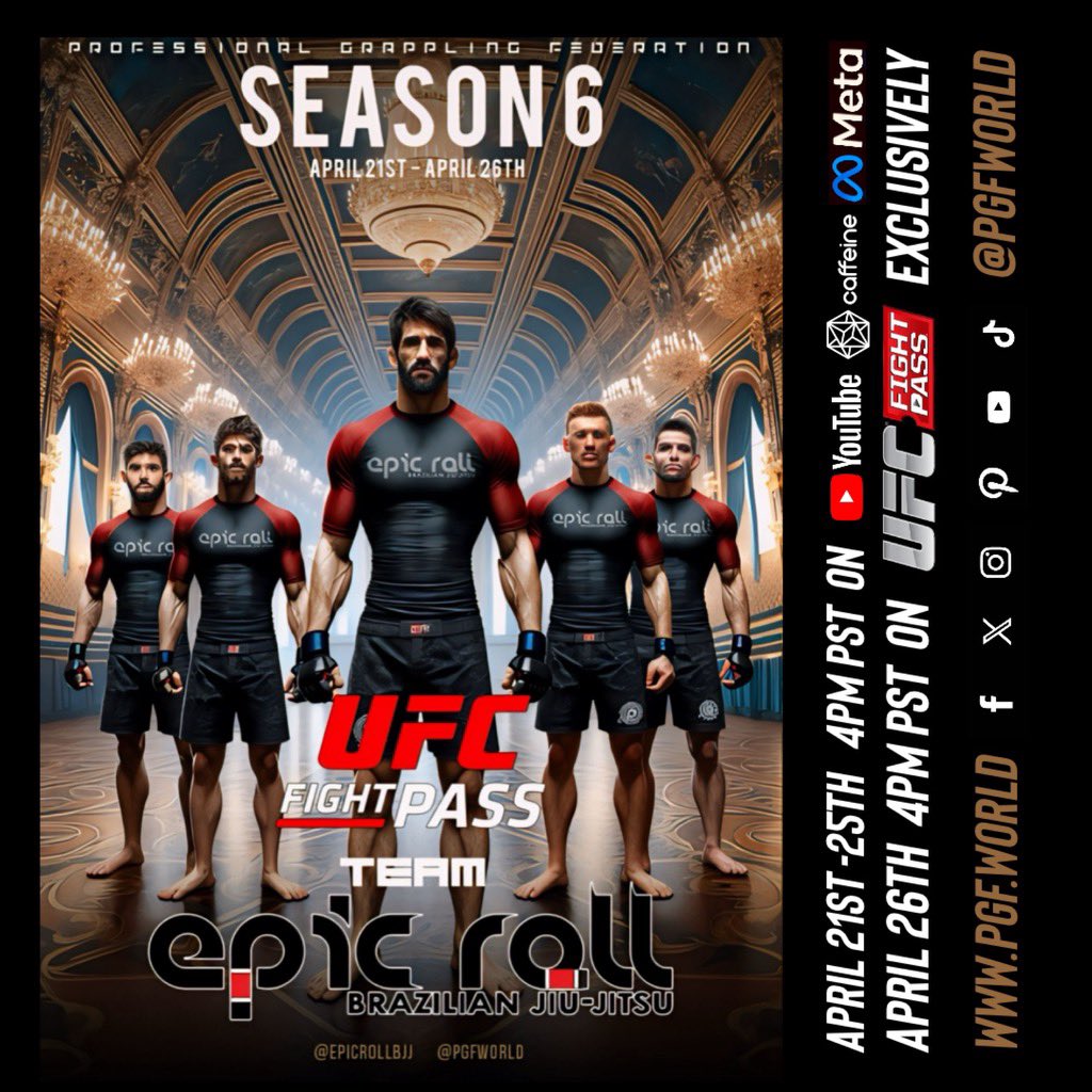 Our 4 teams are ready for the draft on Sunday! Live on @YouTube and @caffeine at 6pm PST @1stPhorm @MonsterEnergy @xmartialgear @epicrollbjj … playoffs are on @UFCFightPass