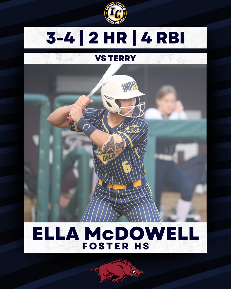 BACK TO BACK two homer games from Arkansas signee @EllaMcDowell_6!! Way to go Ella!! #betheimpact #trusttheprocess #goldblooded #igjackson18u