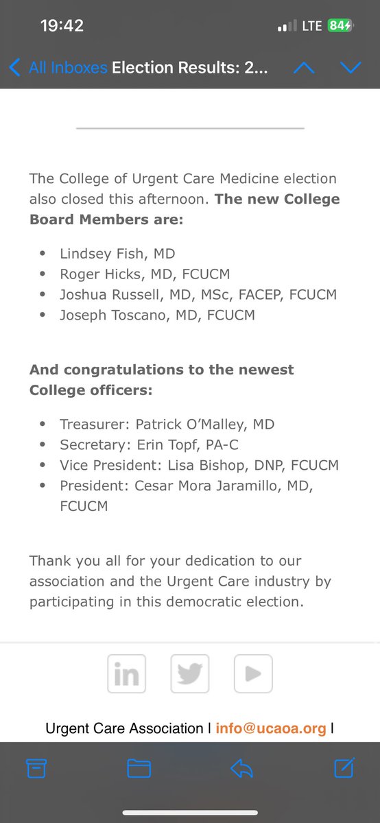 Congrats to all my new fellow UCA board members and CUCM leaders-elect! @UrgentCareAssoc @TheUC_College @TheJUCM @ucmax_show