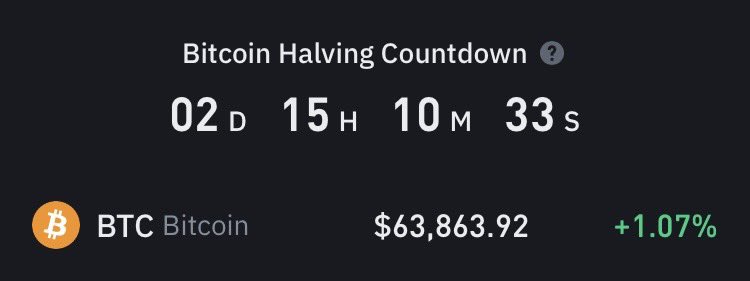 less than 3 days to BTC halving