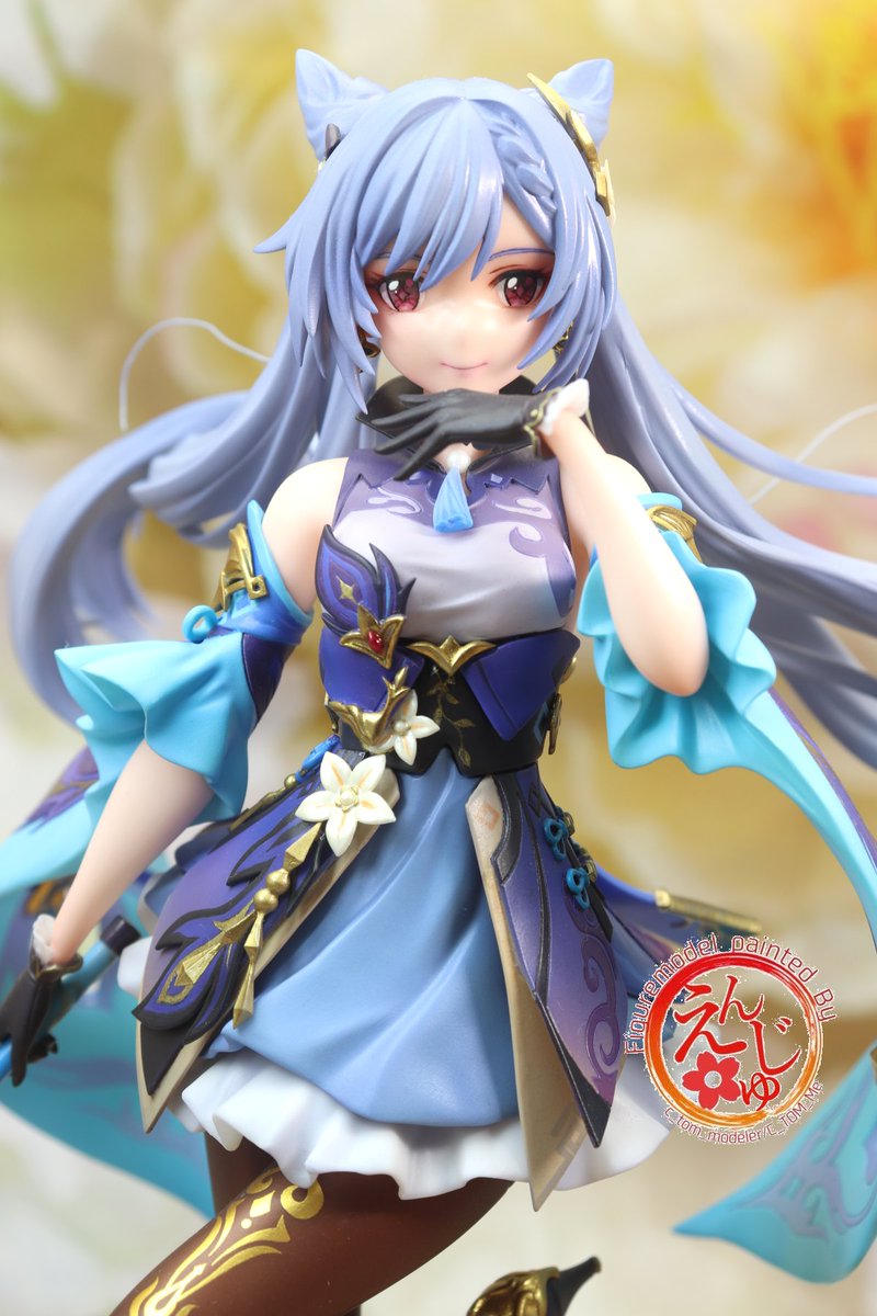 C_TOM_Me's tweet photo. 美少女フィギュアを飾る気持ちは花を飾る時のそれと似ている。眺めるとホッとする、部屋が明るくなる、綺麗なものが好き。そういう気持ちなんじゃないか。
そんな時にこの娘が選ばれたらいいな、と思い作りました。

「刻晴」
原型：Tony@Awaken @AwakenTony さん
フィニッシュ：円珠
完成：2024/04/14 https://t.co/SYd0TA4e6k