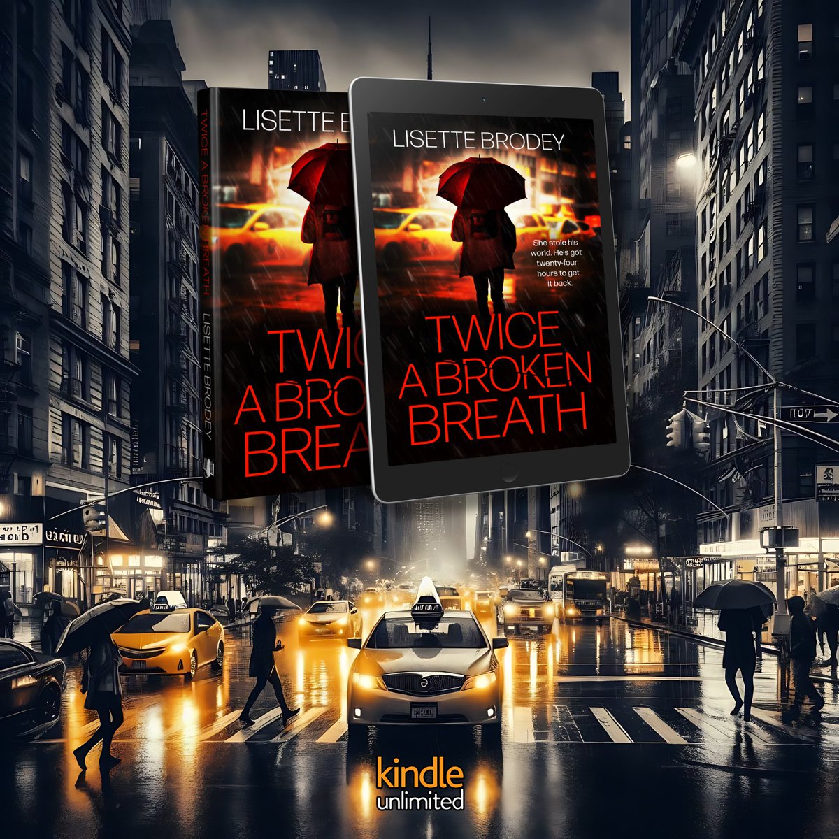 TWICE A BROKEN BREATH 🌆🚖🚖 'Although many pages have nail-biting scenarios that are thrilling, the story has too much heart for it to be cast as a mere thriller.' mybook.to/TwiceBroken 📕☔️💦 #NYC 💥 #suspense 💥 #KU