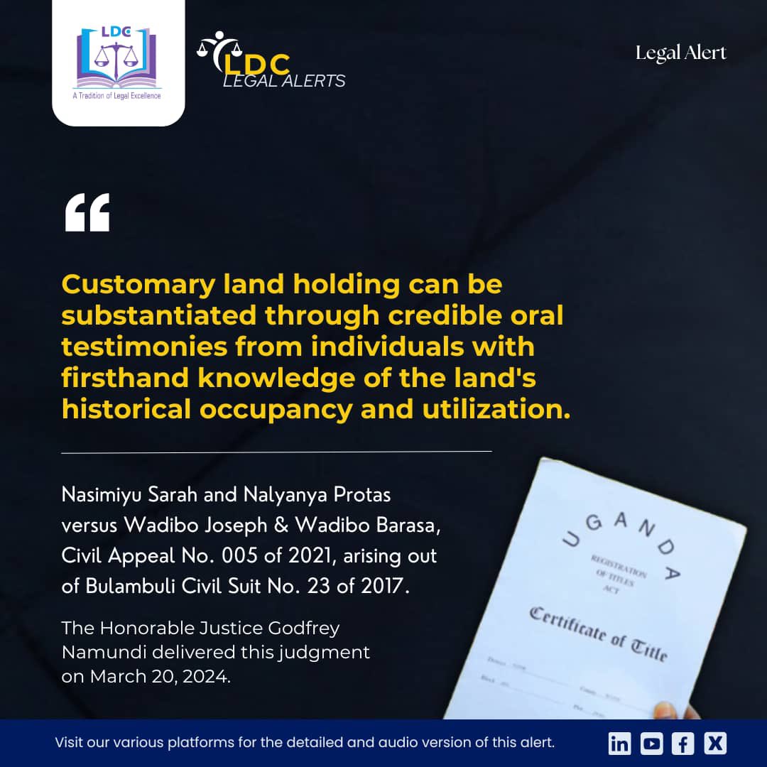 #LDCLegalAlert :Nasimiyu Sarah and Nalyamya Protas versus Wadibo Joseph and Wadibo Barasa, civil appeal No. 005 of 2021…….#LDCUgCT