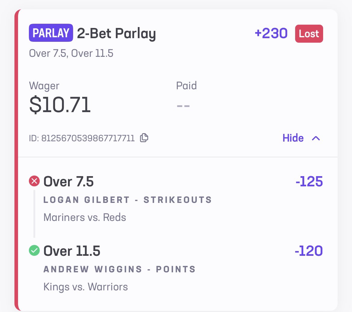 @SportsGod27 Yeah wiggins sat whole 4th  would have cashed for sure was waking up too  caught his live at 11.5 cant lie but i paired with a mlb live play 😭 and i didnt know logan gilbert kd the side and did not much after that i fell fot it