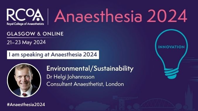 Really looking forward to #anaesthesia2024 in May, especially our sustainability session. Come - it’s a great programme and we’re good company, promise.