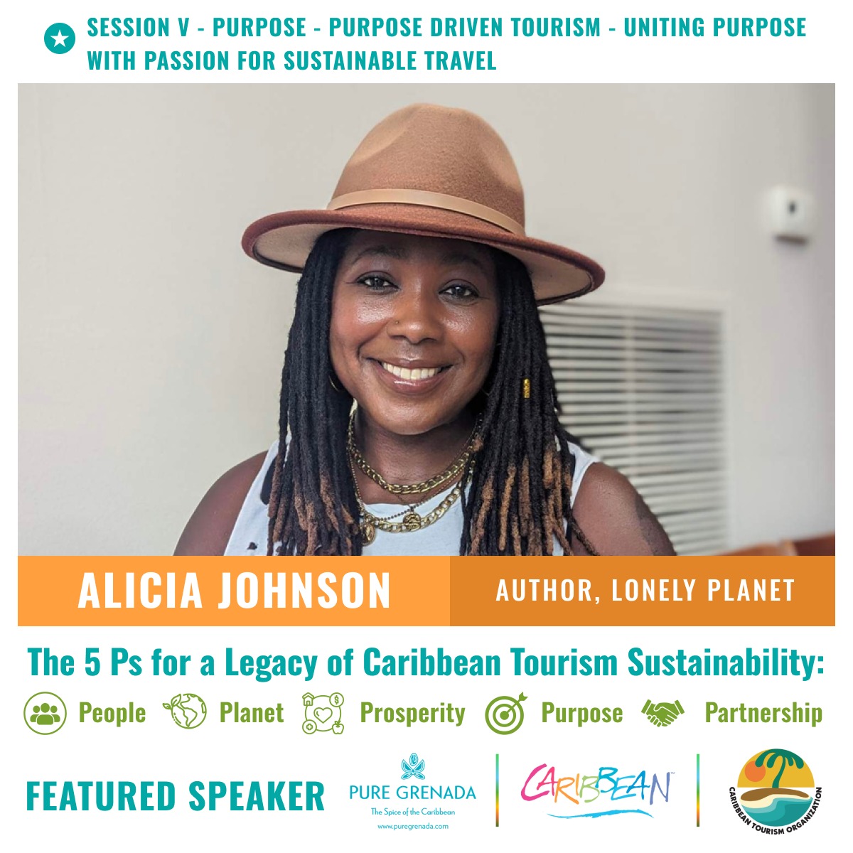 We can’t wait to welcome experienced traveler and author at @lonelyplanet, Alicia Johnson, to our 2024 Caribbean Sustainable Tourism Conference on Tuesday, April 23. Hope to see everyone in The Spice Island! caribbeanstc.com/session/purpos…