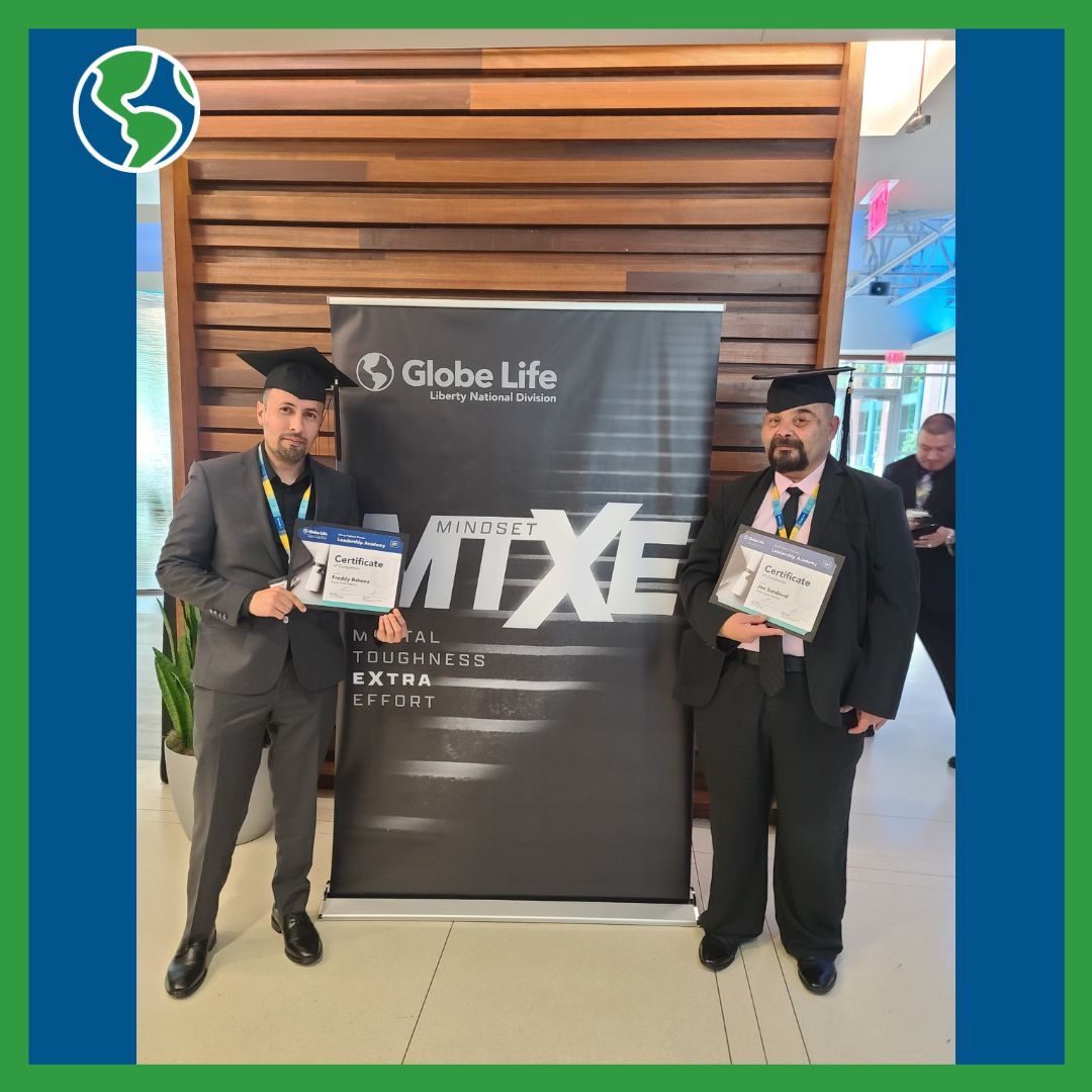 🎓✨ Big congrats to Freddy Bahena and Joseph Sandoval for acing their Globe Life University 201 training this week! 🌟 Your dedication and hard work have paid off, and we couldn't be prouder to see you donning those graduation caps. 📚👨‍🎓