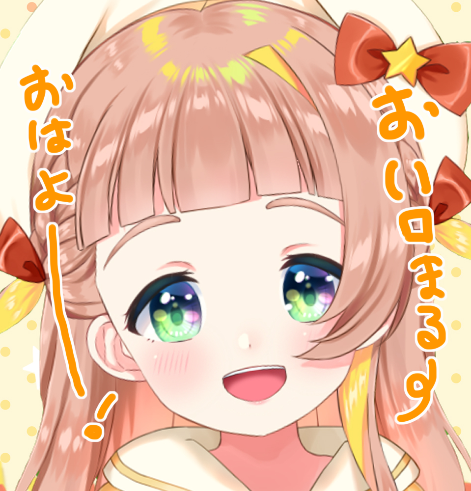 「みんなもうお昼だけどおハロまる～今日は朝から外出してきて帰ってきた～!これから作」|ほしまる りぼん💮🎀のイラスト
