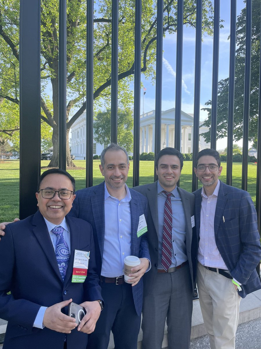 Was great learning form and hanging out with the Gang of Four infront of the @WhiteHouse at the @ASCO #AdvocacySummit24 with all the fun conversations and enlightening life stories @neerajaiims @ShaalanBeg @QasimHussainiMD.