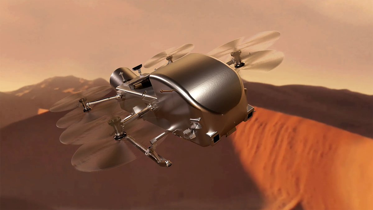 BREAKING: NASA has confirmed its Dragonfly rotorcraft mission to Saturn's moon Titan, allowing the agency to move from formulation to implementation.

Dragonfly is on track for launch in July 2028.

Image: An Artists illustration of Dragonfly by NASA