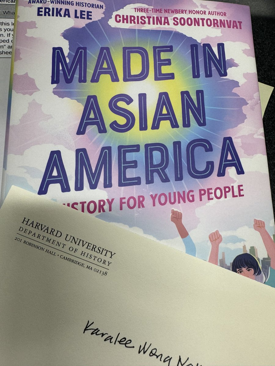 HistoryFrog's tweet photo. 📘 Hot off the press! 🎉 TY @prof_erikalee So thrilled &amp; honored to receive an autographed advance copy of this engaging, informative, and inspiring #AAPI History collaboration. Excited to share with my #HistoryTadpoles #RepresentationMatters #TellTheWholeStory #TeachAAPIhistory https://t.co/tR0pcnl81V