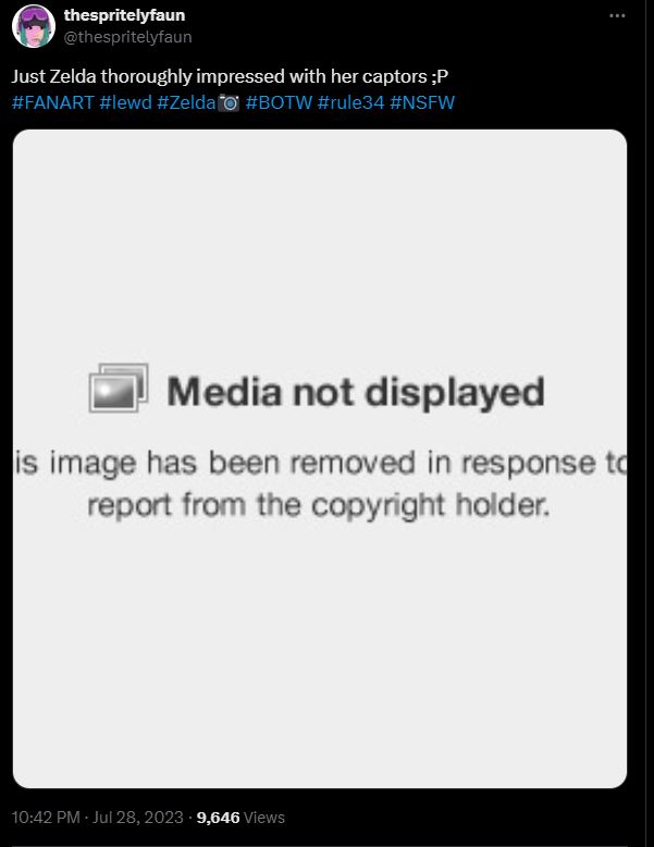 So I got DMCA'd on this (hooray....)
Naturally, I immediately countered it, but it got me thinking.
On one hand, they retract it and all is right and dandy, or on the other, more hilarious hand, they choose to uphold it, proving that this scene is canon :P

#dmca #zelda #Nintendo