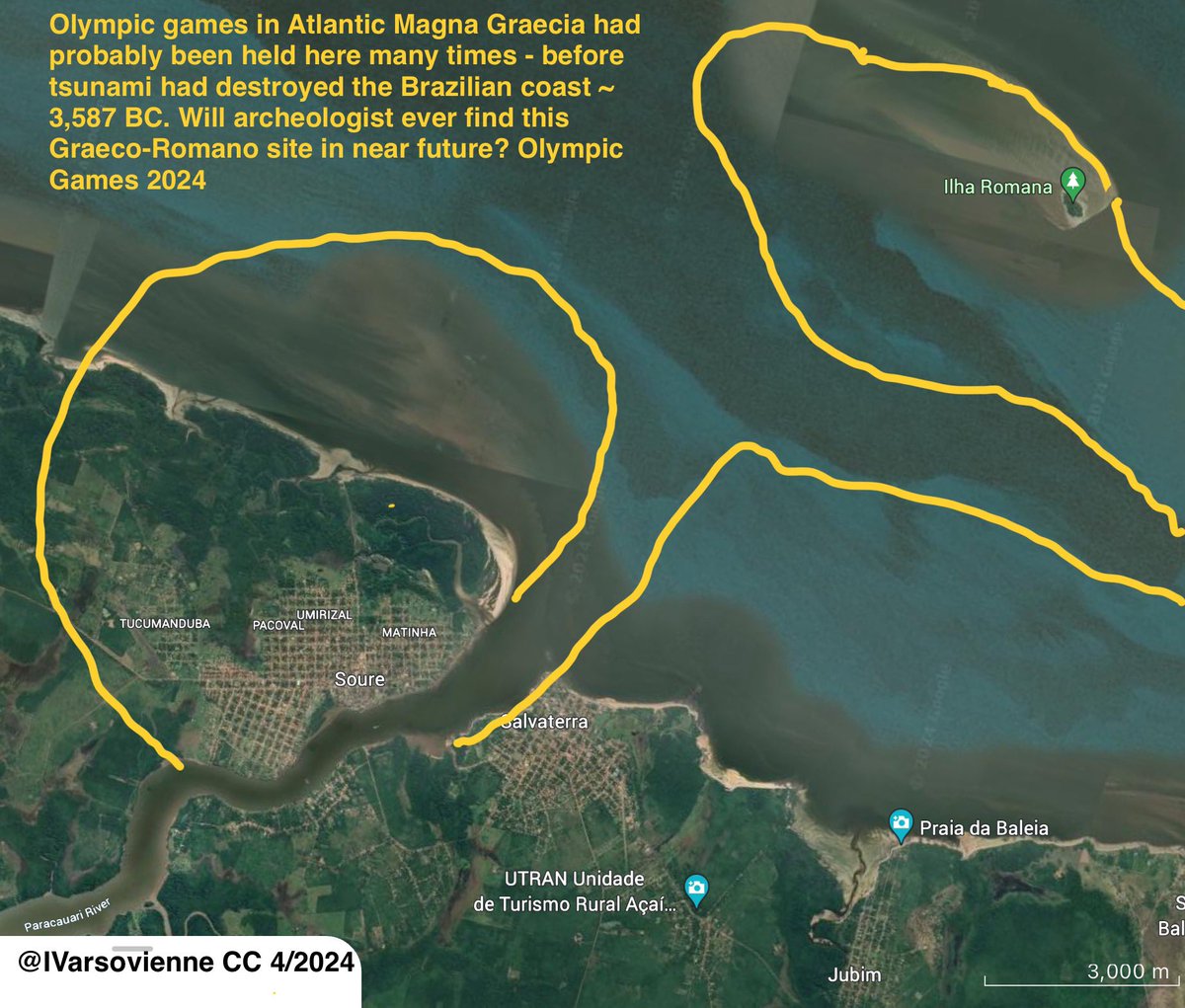 IVarsovienne's tweet photo. @UNESCO Was the comet or the deity #Poseidon, the vengeful "earth shaker", responsible for burying under the sand this "second site of the Panhellenic #Olympiad" approx. 5,611 years ago? He probably had favored the #Ionian colonist (who left for 'Asia') over the natives. #Fortunateisles https://t.co/np8wzTNxd9