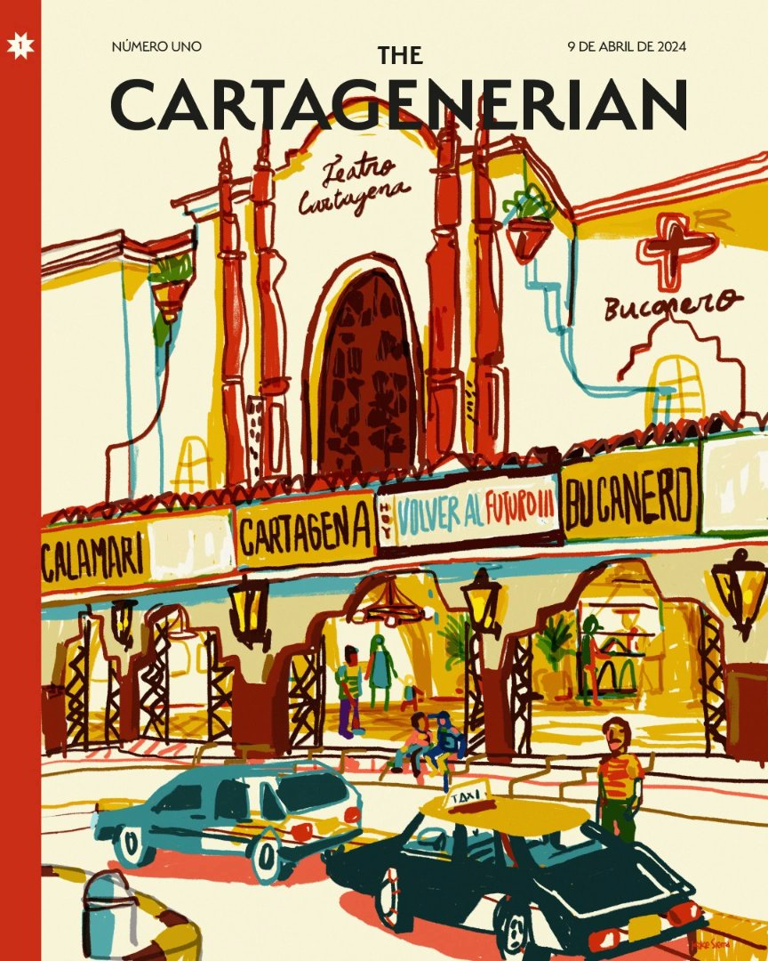 He iniciado un proyecto colectivo de ilustración que va a visibilizar el trabajo de artistas locales con portadas de una revista ficticia. Se llama The Cartagenerian. Inspirada en The New yorker.
He empezado yo con la nostalgia del los teatros del centro. 
 IG: The.cartagenerian