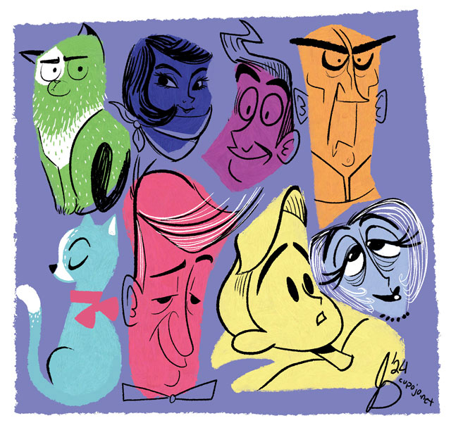 JoTheZette's tweet photo. Just faces. And cats. There are also cats. #latenightdrawing https://t.co/TZJrD1q3p2