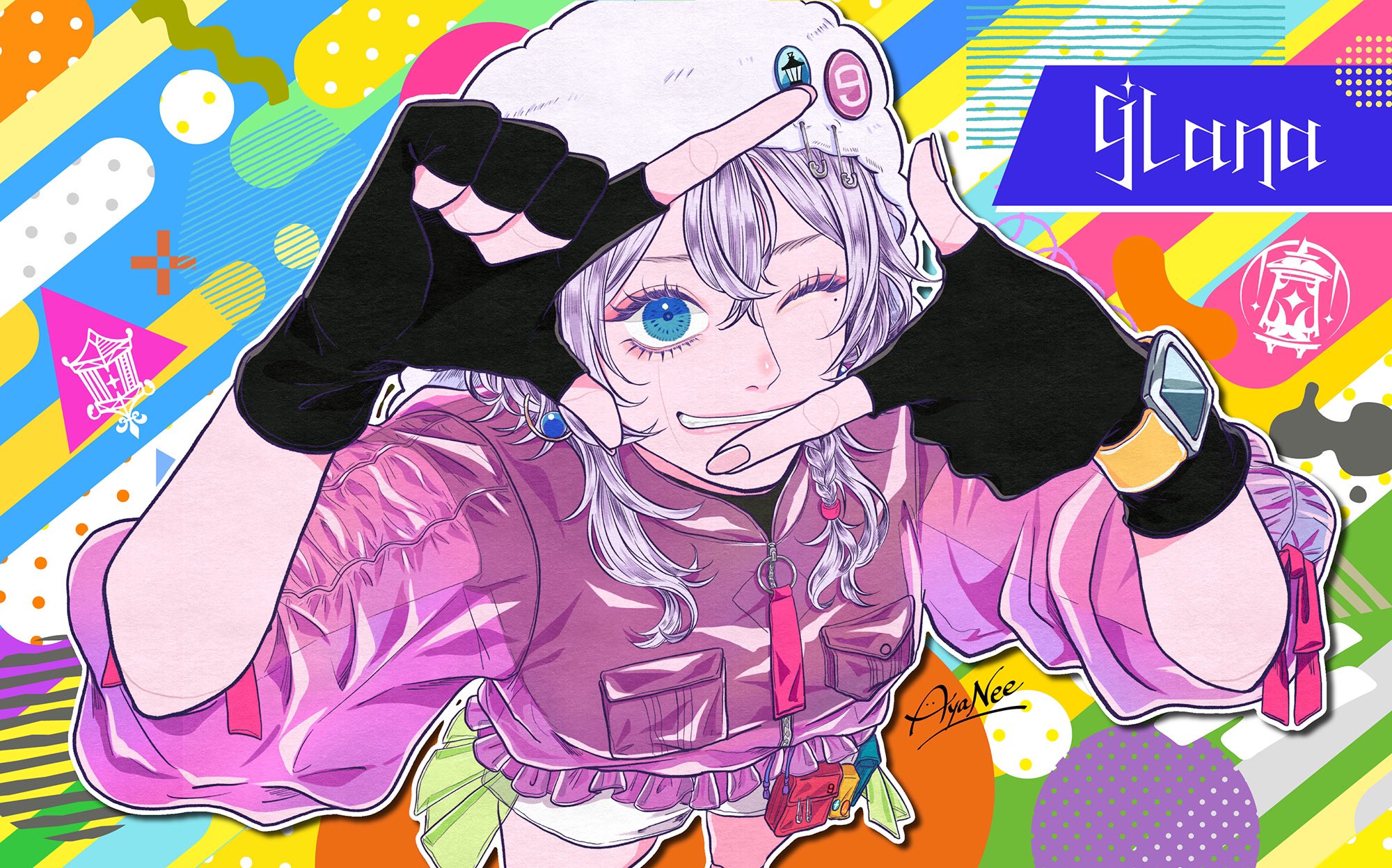 イラスト 原画 「レモンとウクライナの娘」 イラスト 原画 「レモンと