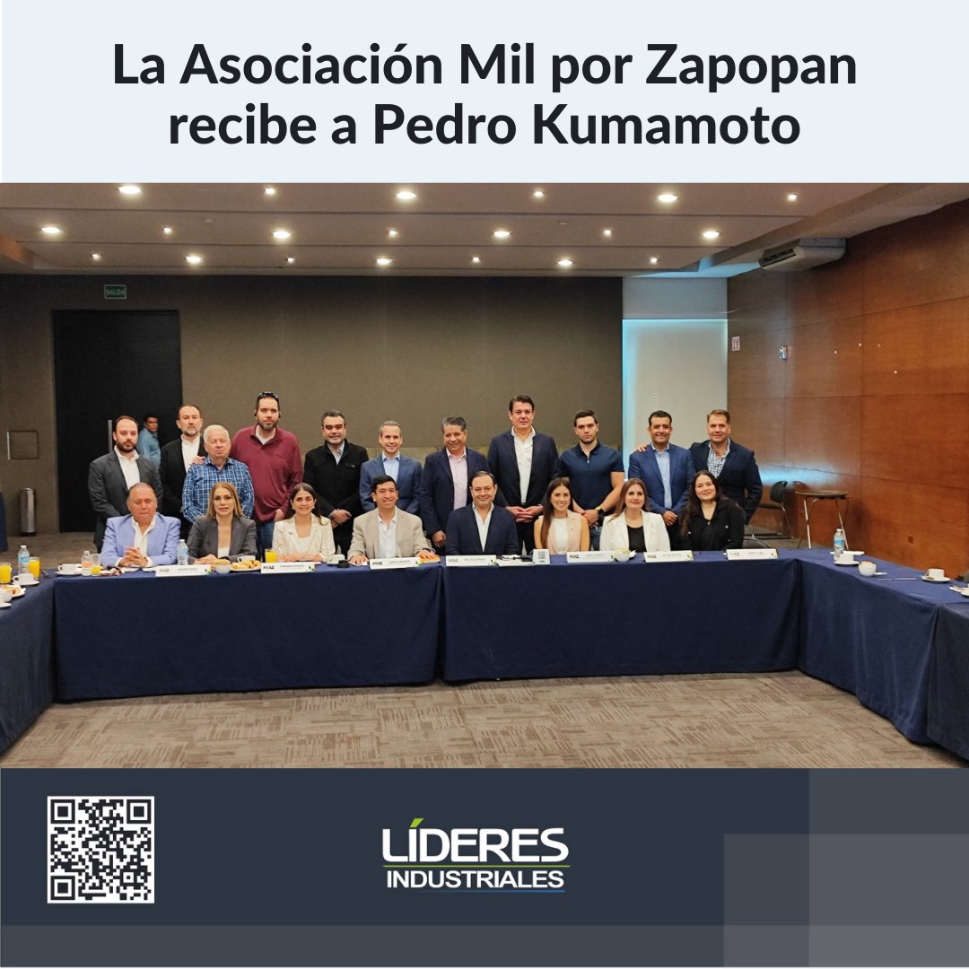La Asociación Mil por Zapopan recibe a Pedro Kumamoto @milporzapopan Leer nota completa en: ↙↙↙ lideresindustriales.com/la-asociacion-…