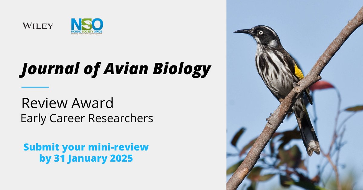 Calling all early career research scientists 📢 Join our competition for the prestigious JAB Review Award. Win 1000€ for your exceptional mini-review manuscript accepted in JAB, focusing on avian research. Runner-up gets 500€ @AvianBiology Apply now 🔗 ow.ly/CG4p50Rg0Y8