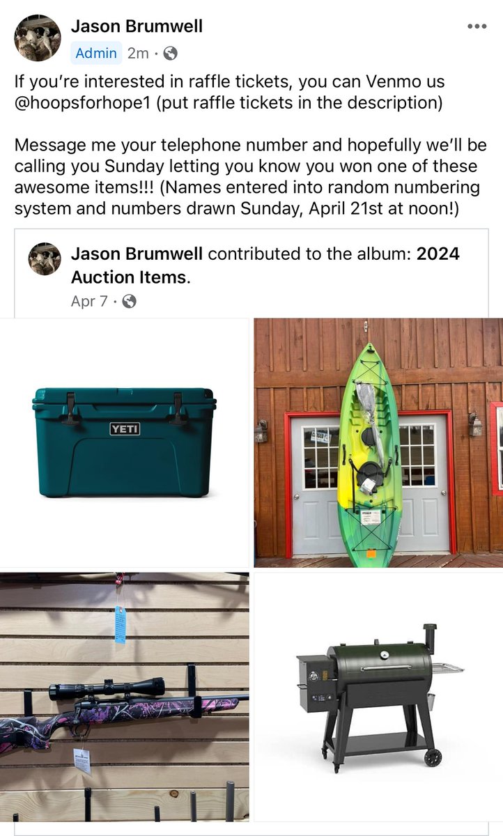 Want to purchase some raffle tickets for these awesome items?! Venmo us @hoopsforhope1 and put “raffle tickets” in the description! Message us your telephone number and hopefully we’ll be calling you Sunday at noon!!!