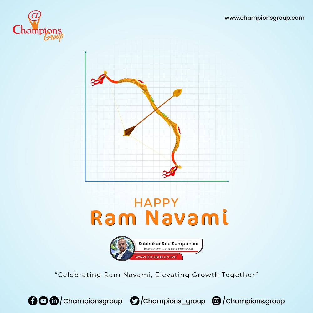 Embracing the auspicious occasion of Ram Navami! At Champions Group, we believe in the power of unity, growth, and prosperity. Today, as we celebrate this sacred festival, let's also reflect on the values it embodies - righteousness, courage, and compassion. Together, let's…