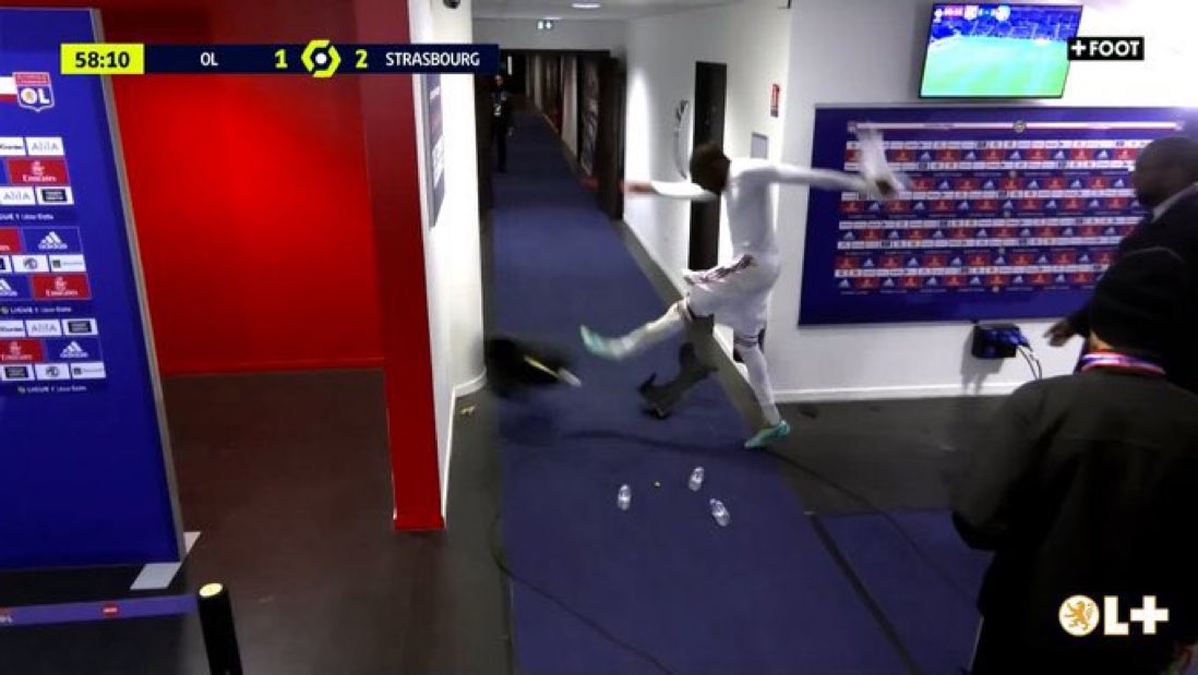 January 2023: Bradley Barcola is on the verge of being loaned out to Switzerland or Ligue 2 when Karl Toko Ekambi kicks this trash can, the last straw that saw him leave Lyon. Barcola would end up staying, breaking through, and earning a €50 million move to PSG.