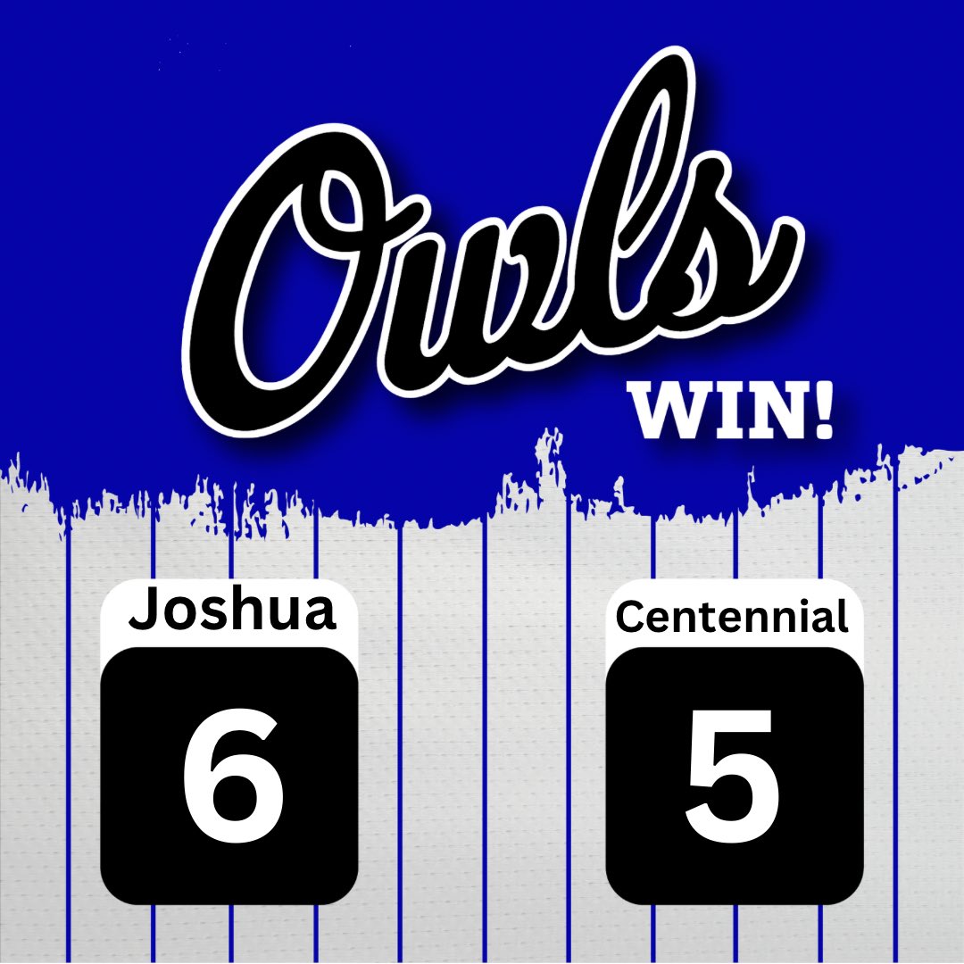 Joshua High School Baseball (@joshuaowlsbsbl) on Twitter photo Owls keep the win streak alive by defeating the Spartans 6-5!
<a href="/gmassey_22/">Gavin Massey</a> - 5.1 IP, 5 H, 3 R, 3 K // 2-4, 2B, RBI
<a href="/Mattbaseball14/">Matthew Hernandez</a> 2-4, 4 RBI, 2 2B
<a href="/ThomasR83687820/">Thomas.Rodriguez</a> 2-4, 2B, RBI, SB
<a href="/AjCharles18/">Aj Charles</a> 1-2, 2 R
<a href="/eastonpurcell33/">Easton Purcell</a> 2-4, 2 R Owls keep the win streak alive by defeating the Spartans 6-5!
<a href="/gmassey_22/">Gavin Massey</a> - 5.1 IP, 5 H, 3 R, 3 K // 2-4, 2B, RBI
<a href="/Mattbaseball14/">Matthew Hernandez</a> 2-4, 4 RBI, 2 2B
<a href="/ThomasR83687820/">Thomas.Rodriguez</a> 2-4, 2B, RBI, SB
<a href="/AjCharles18/">Aj Charles</a> 1-2, 2 R
<a href="/eastonpurcell33/">Easton Purcell</a> 2-4, 2 R