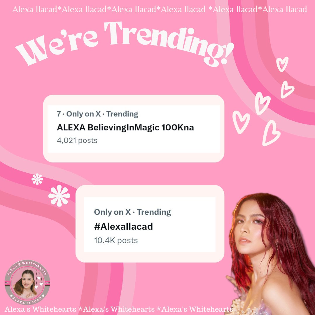 Our Tags are trending Nationwide!

With FourK & TenK post! 

ALEXA BelievingInMagic 100Kna

#AlexaIlacad 
#AddToHeartKDLEXConcert