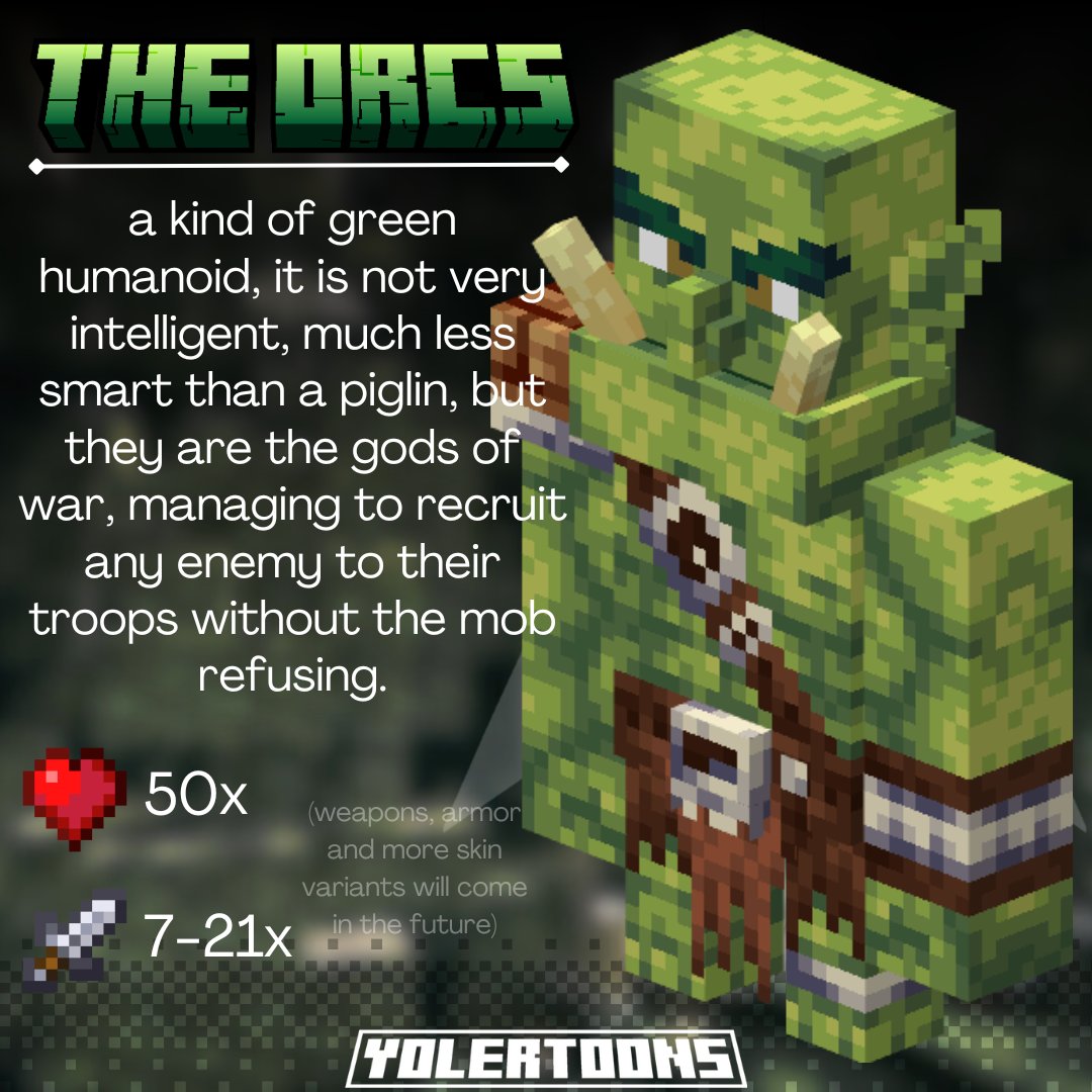 yolertoon283's tweet photo. Orcs perhaps the primal version of the warden, or their living version? I don't know, I hope you like it ^^

#Minecraft #Blockbench https://t.co/qk8shnP8Fr