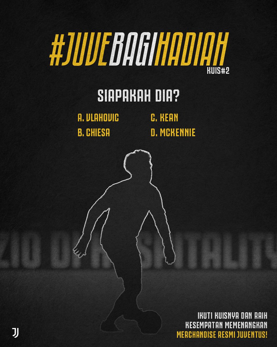 juventusfcid's tweet photo. 🚨 Pertanyaan ke-2️⃣ #JuveBagiHadiah! ⤵️

Gimana? Masih gampang lah yaa 😀

*Cek utas untuk S&amp;K 📄🧵 https://t.co/EvXtau0QUw