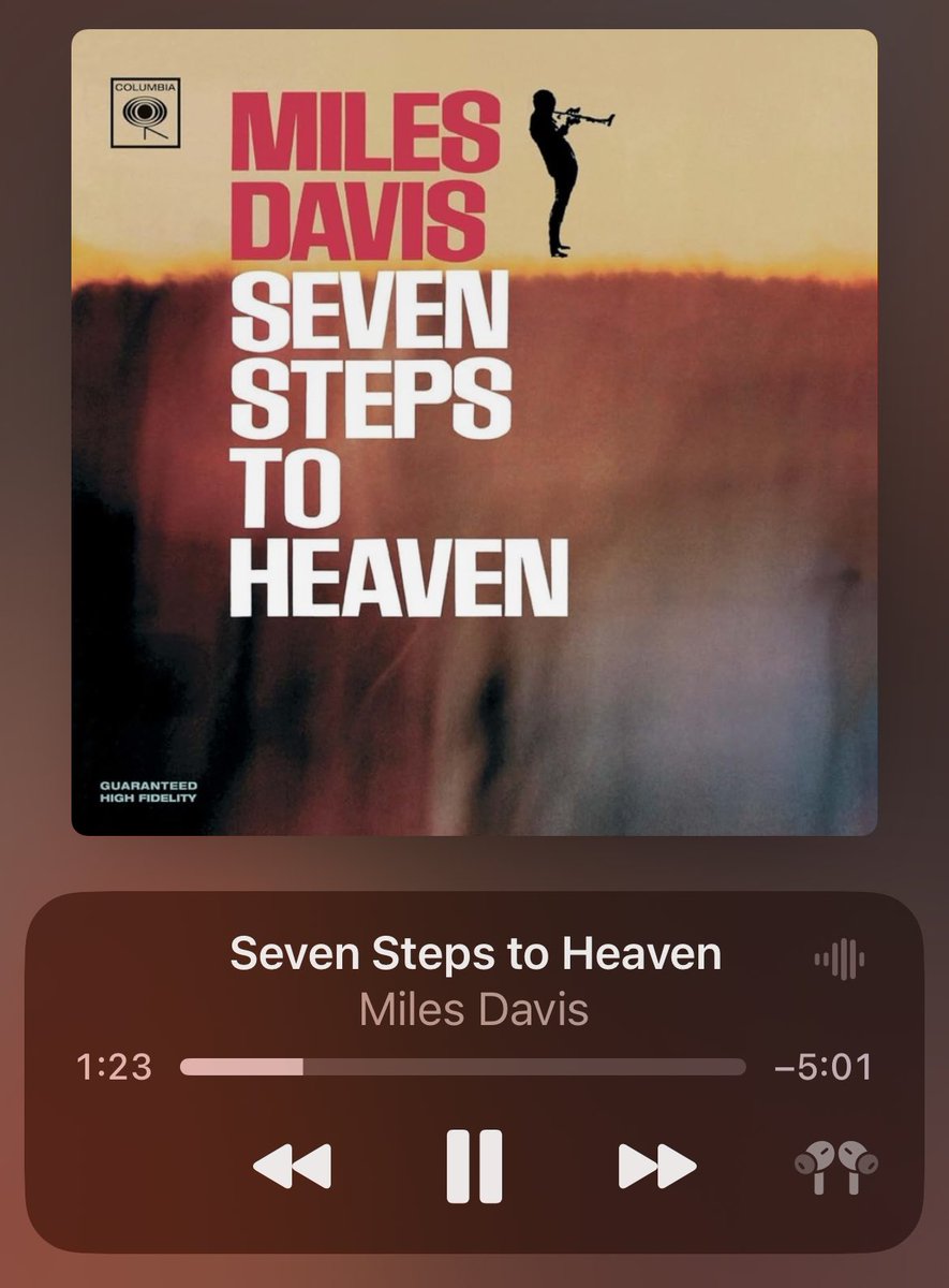 #NowPlaying #NowListeningTo Seven Steps to Heaven #JAZZ 

Miles Davis – trumpet🎺 
George Coleman – tenor sax🎷
.@herbiehancock – piano🎹 
.@RonCarterBass –  bass🎻
Tony Williams – drums🥁