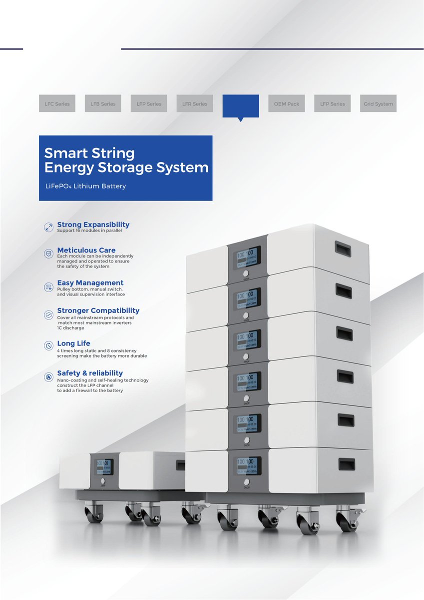 Upin Solar stackable low volt 51.2v Lifepo4 lithium ion battery with wheels：
Every battery module is 5.12kwh,

#solarbattery #solarpower #solar #solarpanels #solarenergy #5kwhbattery #48v100ah #stackablesolarbettery #battery #lithiumionbattery #greenenergy #batterystorage