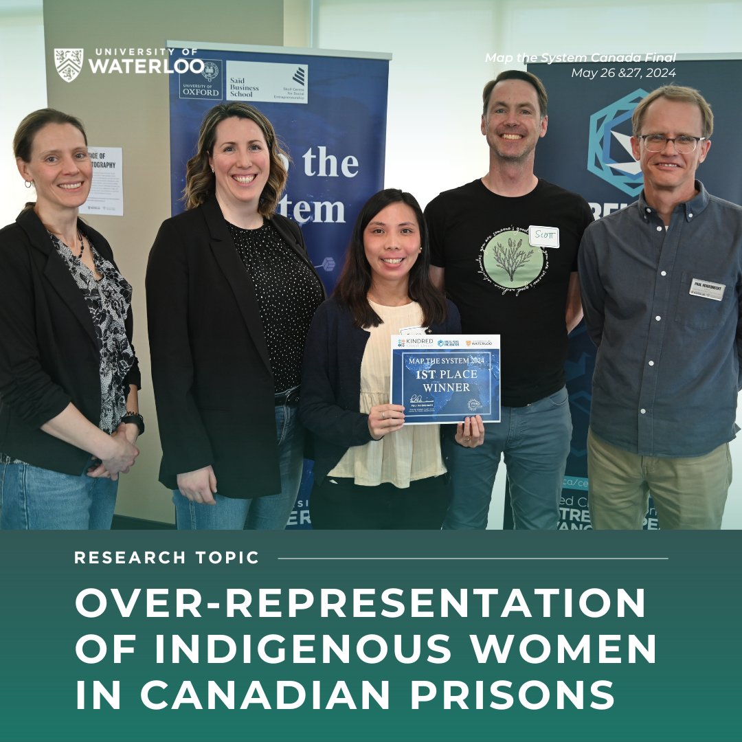 🎉Fiona Li with her systems research on Over-representation of Indigenous Women in Canadian Prisons has successfully won 1st at UWaterloo Campus Final. She will be moving on to the Canadian Final in May at mapthesystem/Canadian-final-2024

#MaptheSystem #SystemsThinking